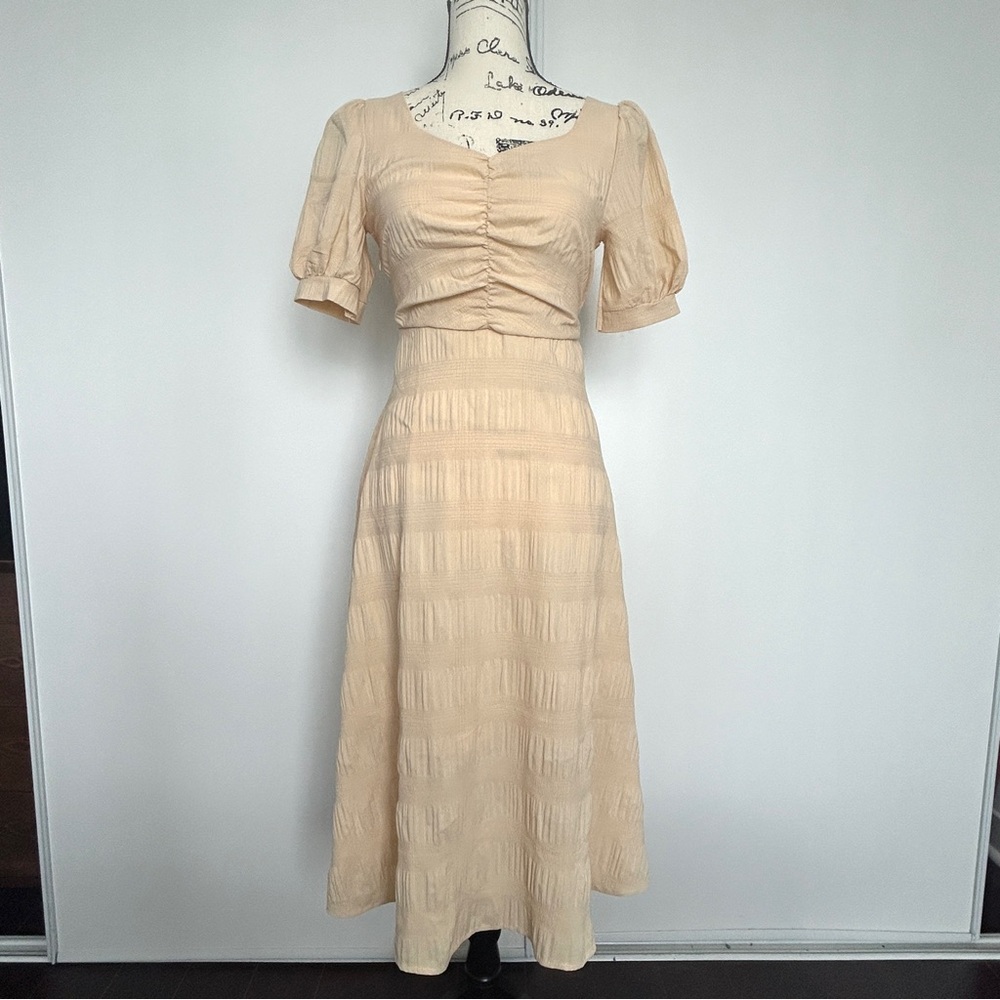 Apricot Backless Midi Dress